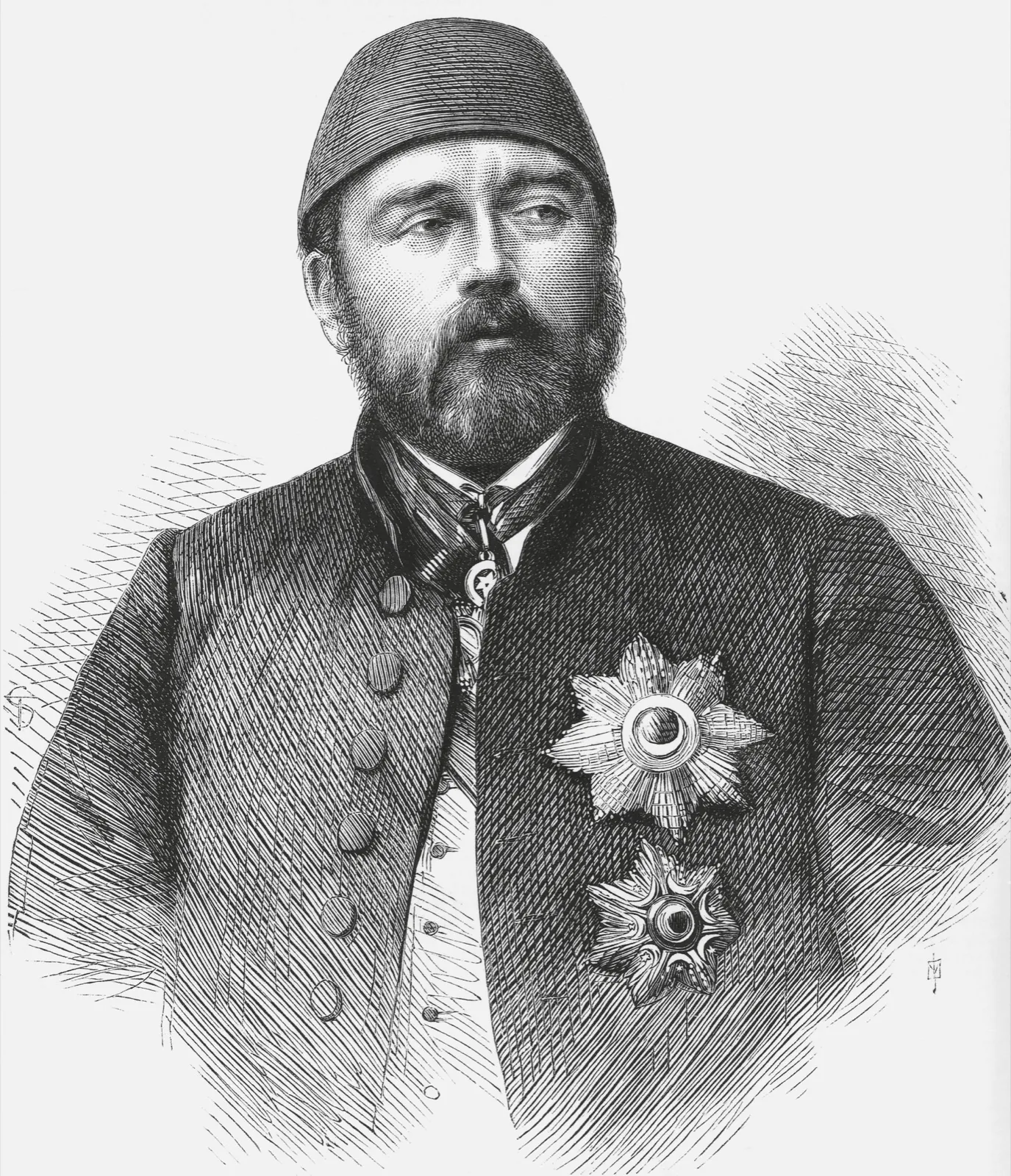Ismail Pasha, khedive of Egypt 的版画肖像