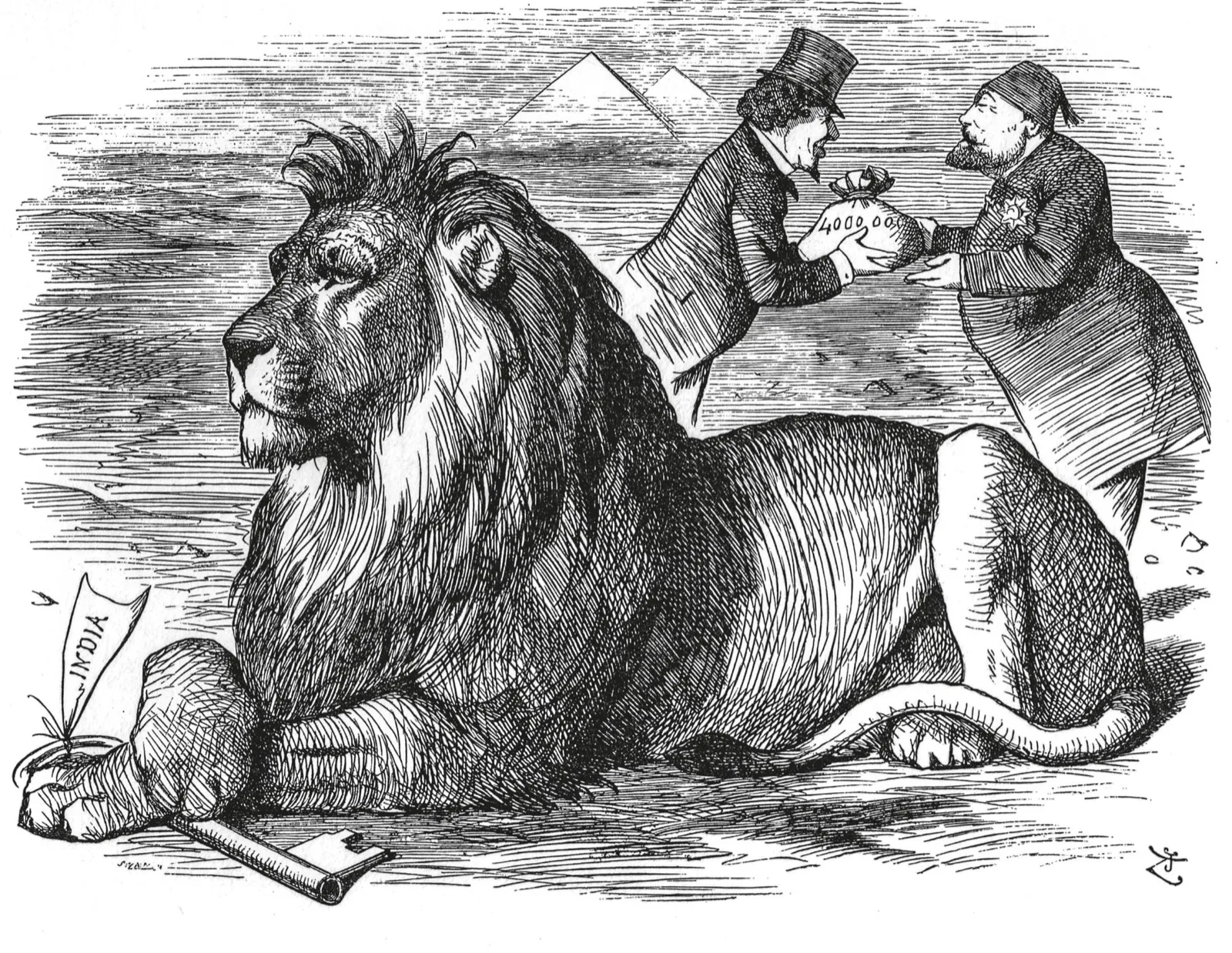 The Lion's Share：Disraeli 买入 Suez Canal 股权的 Punch 漫画